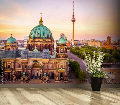Fototapeta Dom berlińczyków po zachodzie słońca