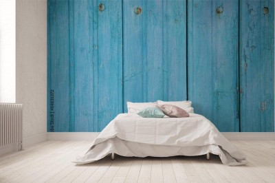 Fototapeta Stare błękitne drewniane tło z desek