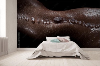 Fototapeta Seksowny mokry brzuch atletycznej kobiety