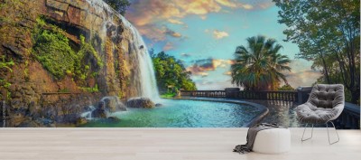 Fototapeta Wodospad w parku Castle Hill w Nicei