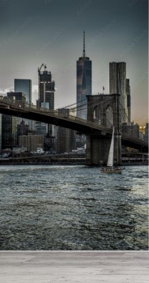 Fototapeta Most przy Manhattanie podczas zachodu słońca