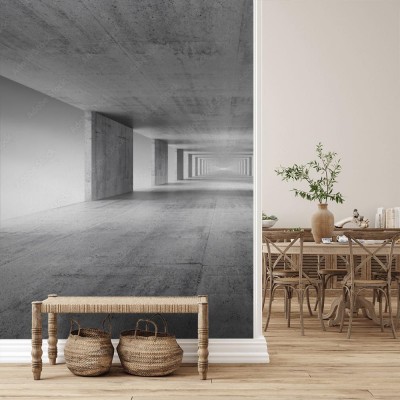 Fototapeta 3D z betonowym tunelem