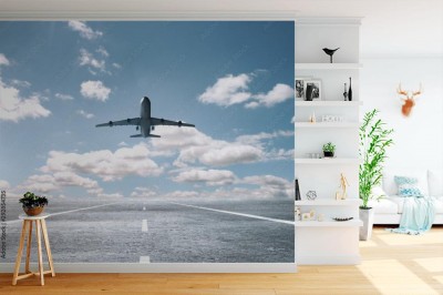 Fototapeta Duży samolot pasażerski podczas startu