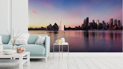 Fototapeta Panoramę miasta Sydney o wschodzie słońca