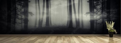 Fototapeta Surrealistyczna panorama ciemnego lasu