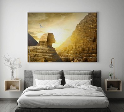 Obraz na płótnie Wielki sfinks i piramidy