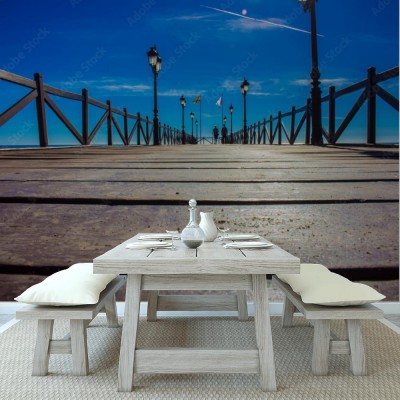 Fototapeta Drewniane molo 3D w Marbelli