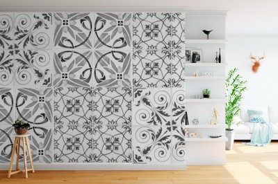 Fototapeta Modna dekoracja ścienna starych płytek ceramicznych