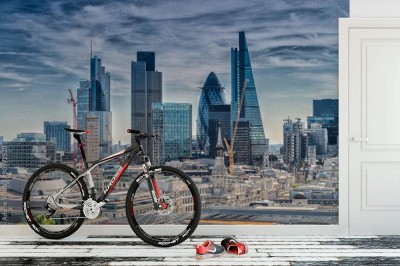 Fototapeta Nowoczesna panorama dzielnicy biznesowej w mieście Londyn