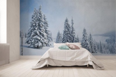 Fototapeta Świerkowy las w śniegu