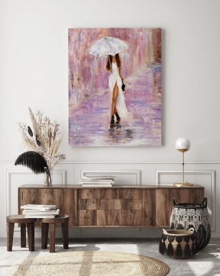 Obraz na płótnie do sypialni z ręcznie malowanym wzorem