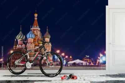 Fototapeta Moskwa w nocnym ujęciu