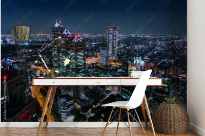 Fototapeta Nocny widok na Tokio