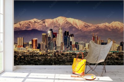 Fototapeta Panorama Los Angeles z górami w tle