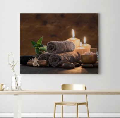 Obraz na płótnie Zabiegi kosmetyczne przy świecach