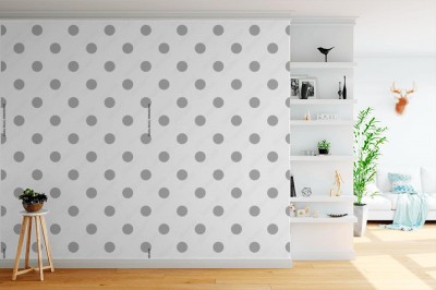 Tapeta skandynawska z wzorem w szary groszek