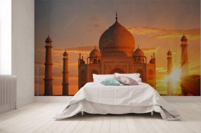 Fototapeta Taj Mahal i zachód słońca - Agra, Indie
