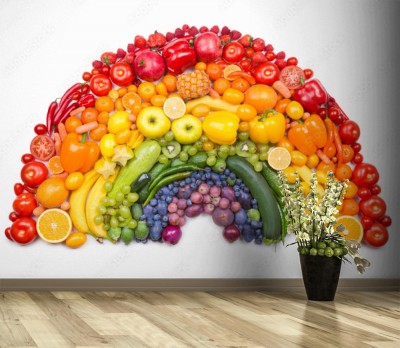 Fototapeta Tęcza z owoców i warzyw