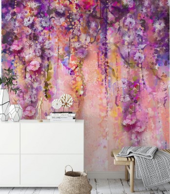 Fototapeta z wiosennymi kwiatami w fiolecie