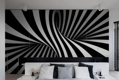 Naklejka na szafę Czarno-biały abstrakcyjny węzeł