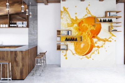 Fototapeta Rozprysk soku pomarańczowego