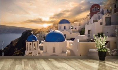 Fototapeta Zachód słońca nad Santorini