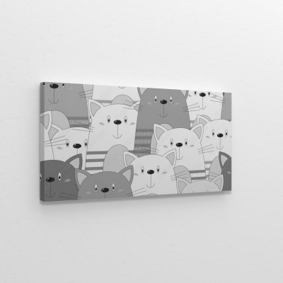 Obraz na płótnie Mozaika z  kotów w szarościach