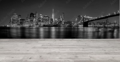 Fototapeta Widok na czarno-biały most i Manhattan