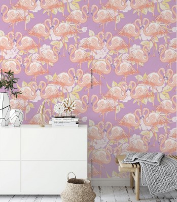 Fototapeta Tropikalna mozaika w odcieniach różu