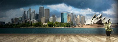 Fototapeta Ciemna chmura górująca nad Sydney