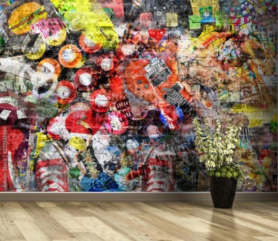 Fototapeta Kolaż w stylu grunge na mur z cegły