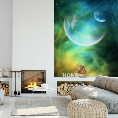 Fototapeta Kosmos w zielonych barwach