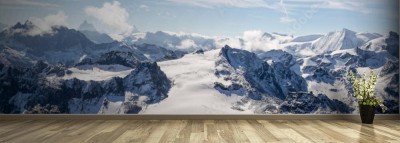 Fototapeta Panorama pasm górskich Alp z lodowcem pośrodku
