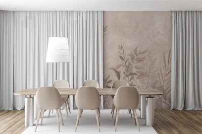 Fototapeta Piękne liście na beżowym tle