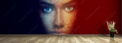 Fototapeta portret tajemniczej kobiety o pięknej twarzy