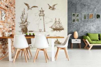 Fototapeta Ręcznie rysowane elementy morskie