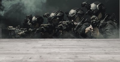 Fototapeta Członek zespołu SWAT - policyjnej jednostki specjalnej