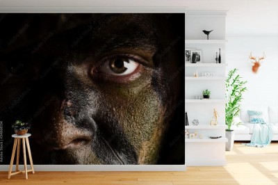 Fototapeta Pomalowana twarz Żołnierz