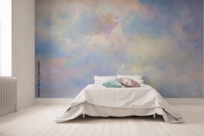 Fototapeta z pastelowym niebem malowanym na płótnie