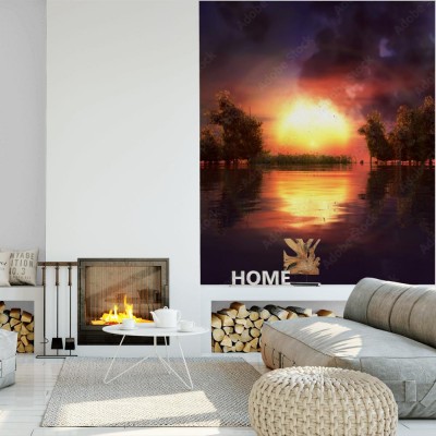 Fototapeta Zachód słońca i drzewo