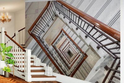 Fototapeta Spiralne schody biegnące w dół