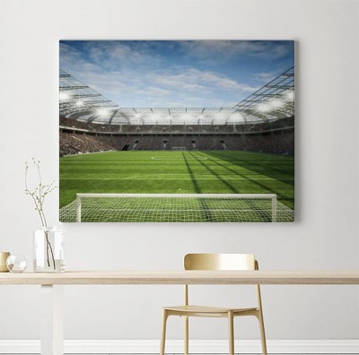 Obraz na płótnie Stadion piłkarski od strony bramki