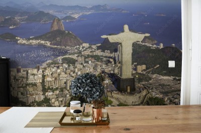 Fototapeta Rio de Janeiro, Brazylia: Widok z lotu ptaka na zatokę Chrystusa i Botafogo