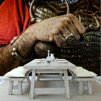 Fototapeta Rzymski legionista z mieczem po prawej stronie