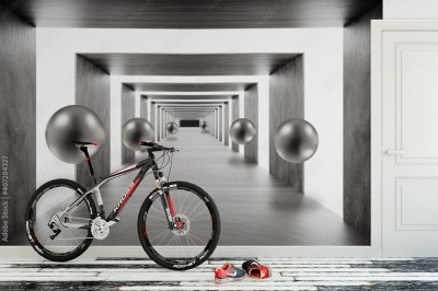 Fototapeta Tunel 3D z kulą