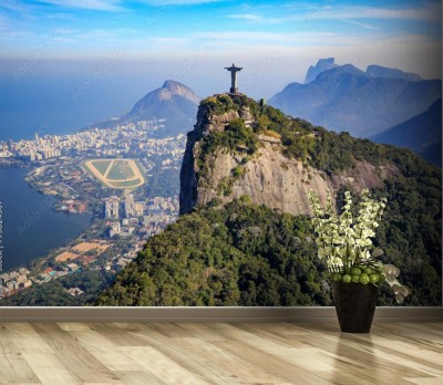 Fototapeta Widok z lotu ptaka Chrystusa Odkupiciela i miasta Rio de Janeiro