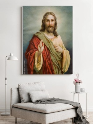 Obrazy do salonu Kopia typowego katolickiego obrazu Jezusa Chrystusa