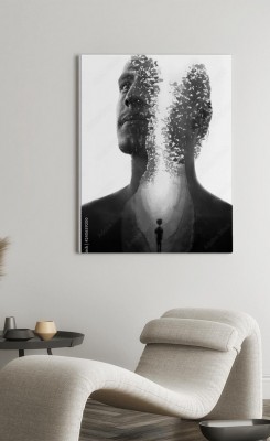 Obraz na płótnie Artystyczna grafika wrysowana w portret