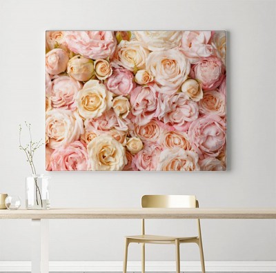 Obraz na płótnie Różany dywan z kwiatów Piwonii