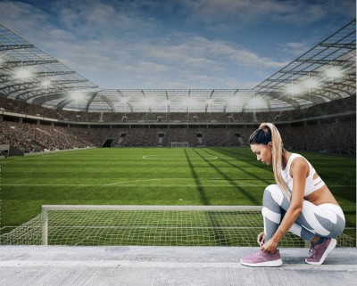 Fototapeta Stadion piłkarski od strony bramki